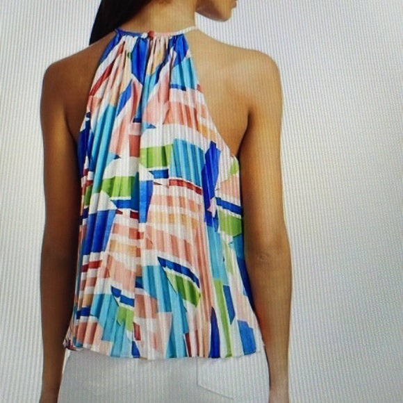 NWT Milly Bonny Pleated Halter Top / Medium - Picture 3 of 5